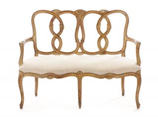 Appraisal: Italian Rococo Style Polychromed Settee Italian mid to late th