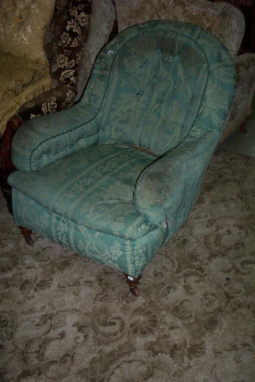 Appraisal: A substantial th century drawing room chair with horseshoe shaped