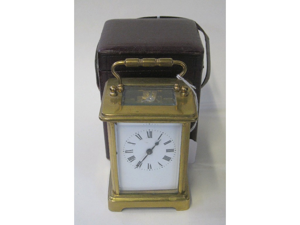 Appraisal: Brass cased carriage clock with carrying case