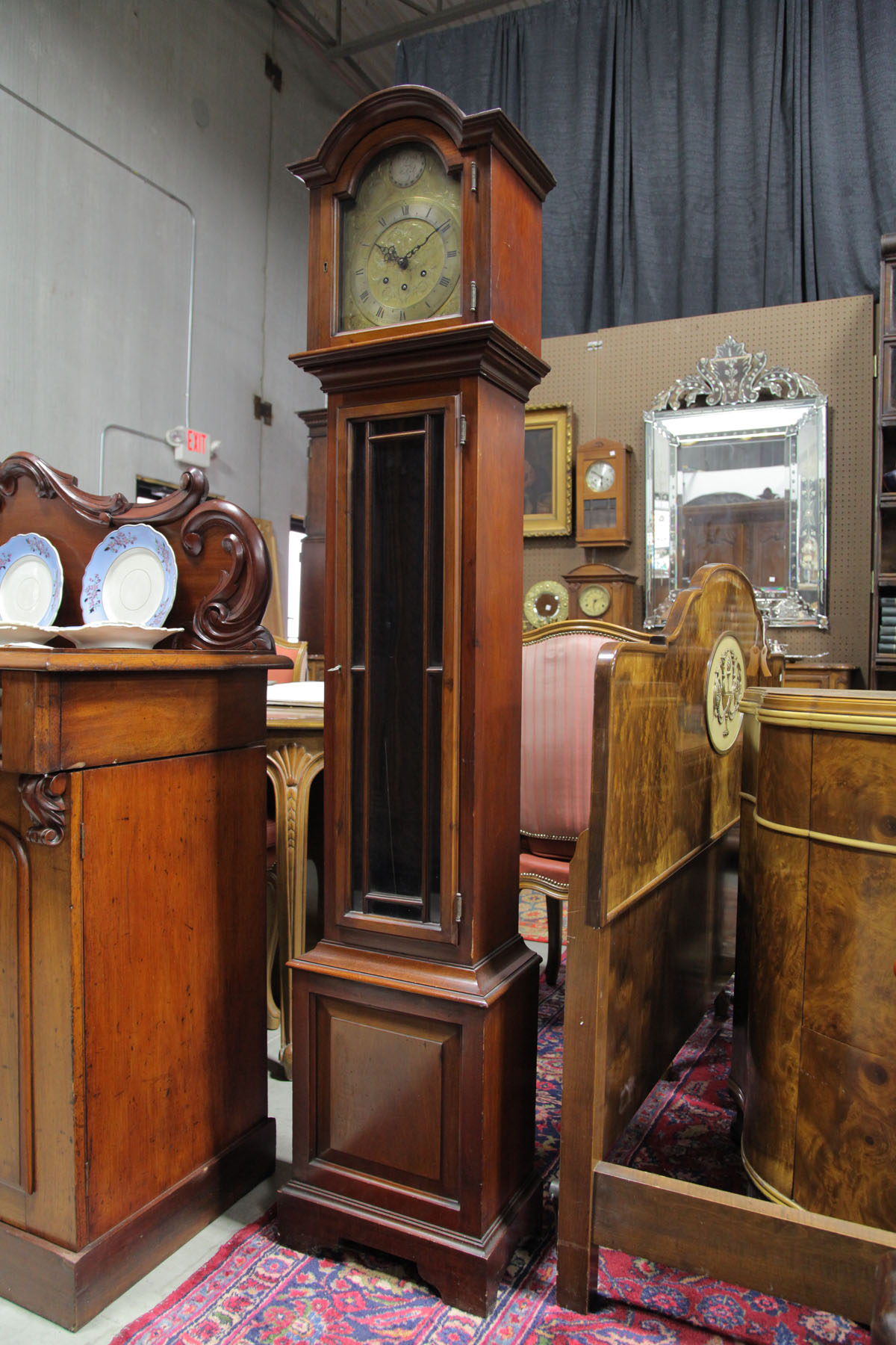 Appraisal: DIMINUTIVE GRANDFATHER'S CLOCK European th century Brass works and dial