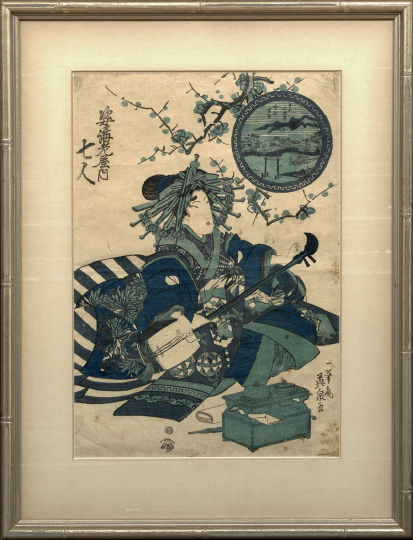 Appraisal: Japanese Woodblock Print by Keisai Yeisen - from the series