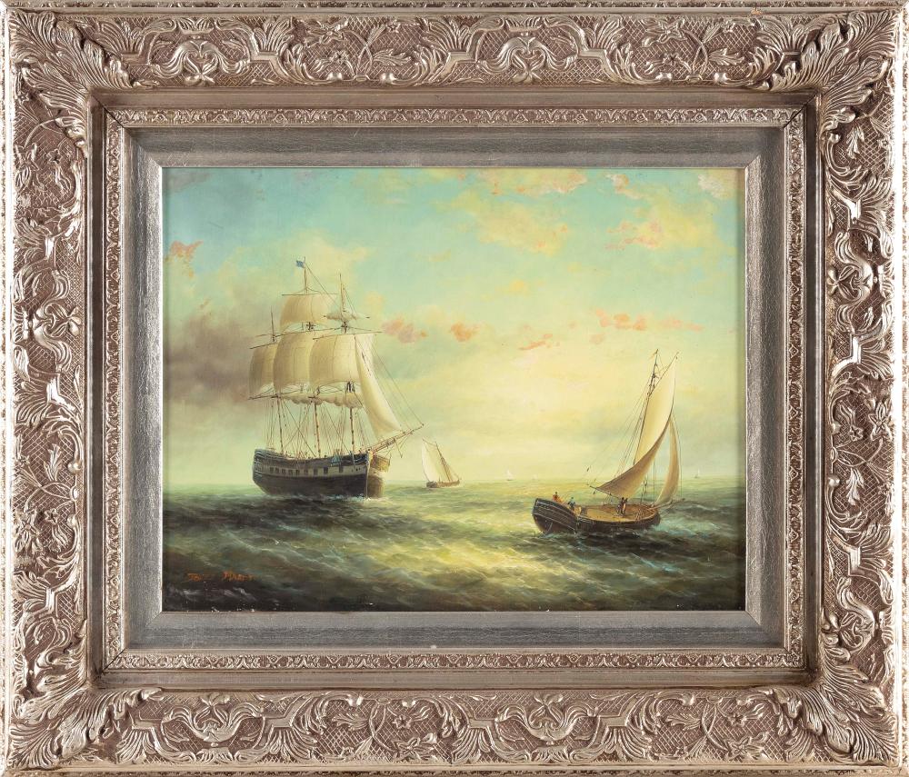 Appraisal: JAMES HARDY III ENGLAND B SHIPS AT SEA OIL ON