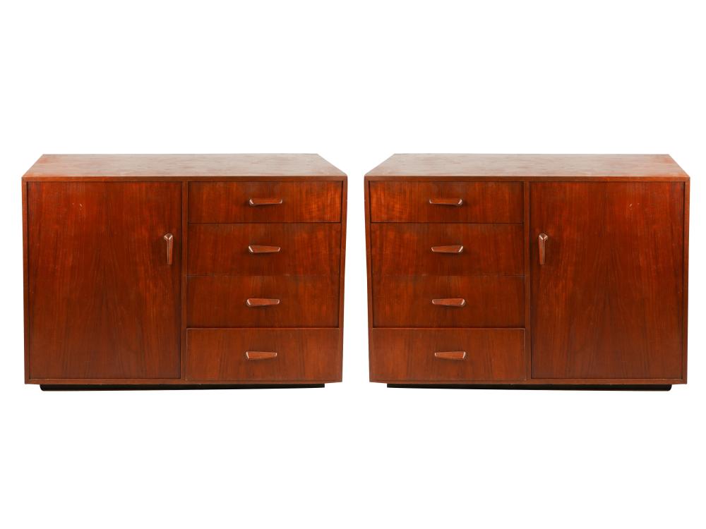 Appraisal: PAIR OF DANISH MODERN DRESSERSeach with four divided drawers and