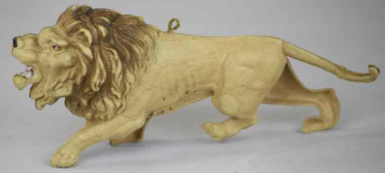 Appraisal: CHARGING LION DRESDEN ORNAMENT Germany fine example of charging lion