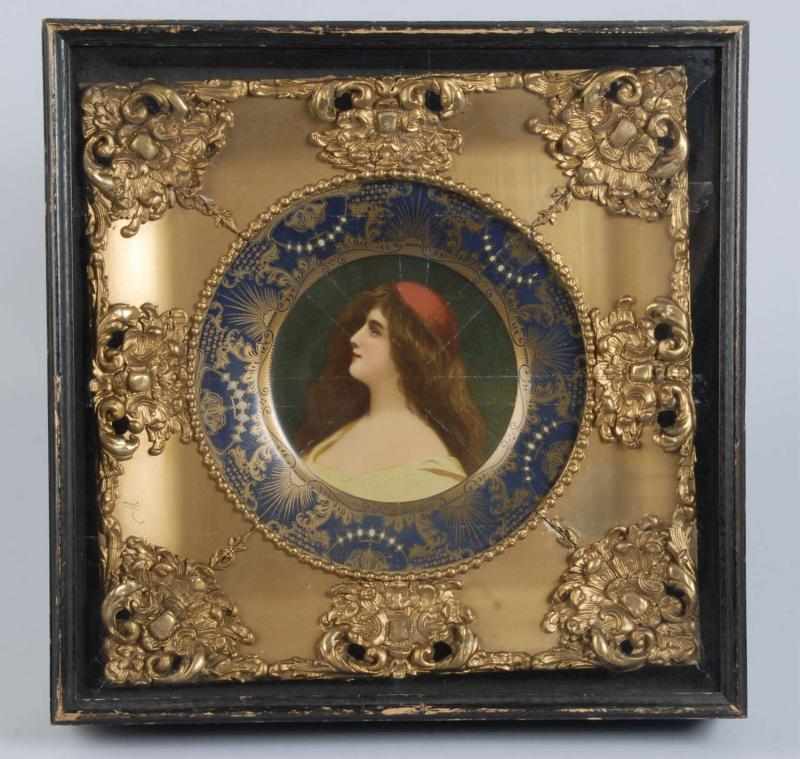 Appraisal: Coca-Cola Vienna Art Plate Description Circa Complete with gesso frame