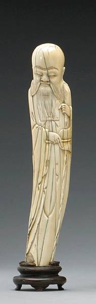 Appraisal: A carved ivory figure of Shoulao th th Century The