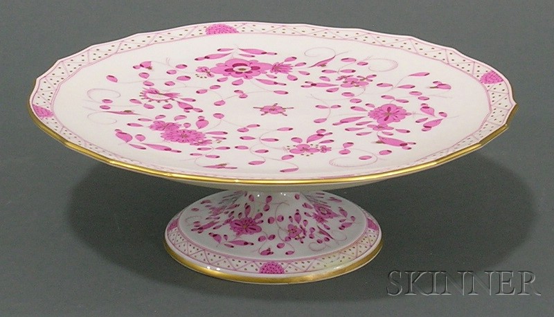 Appraisal: Meissen Porcelain Purple Indian Pattern Footed Cake Plate th century