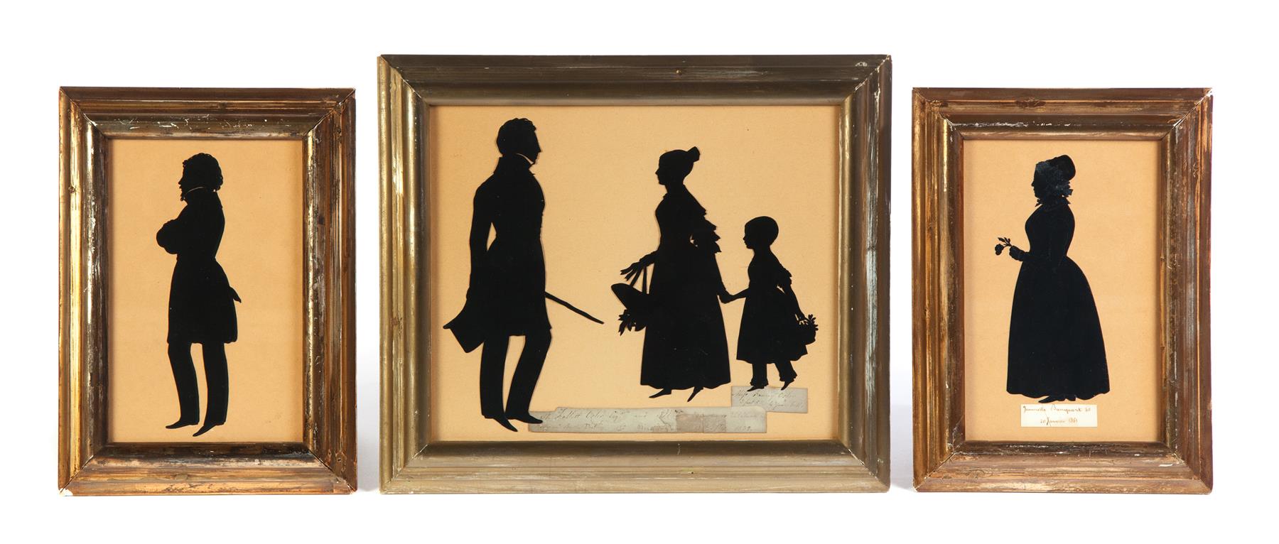 Appraisal: SILHOUETTES BY AUGUSTE EDOUART FRANCE - Full-length cutout silhouettes with