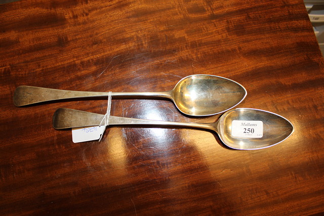 Appraisal: A PAIR OF GEORGIAN SILVER TABLE SPOONS with marks for