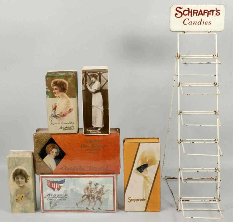 Appraisal: Metal Schrafft's Candies Display Rack Description Comes with six original