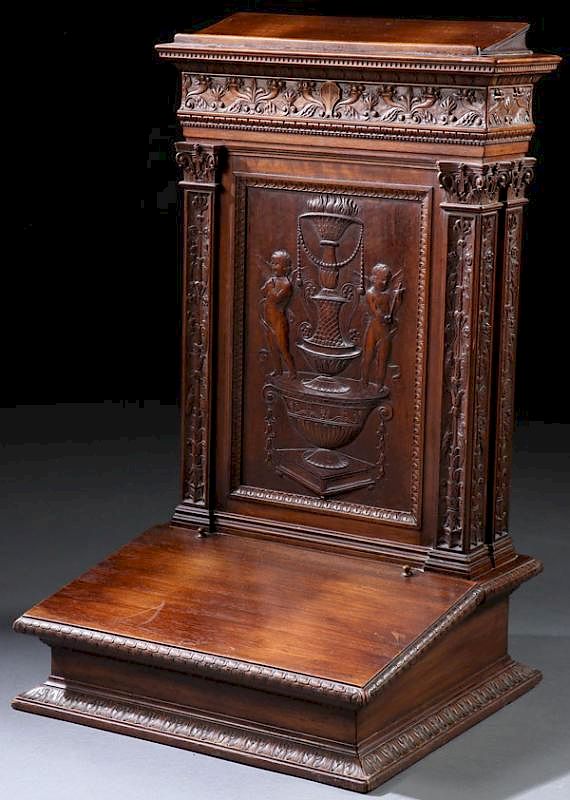 Appraisal: A VERY FINE FRENCH NEOCLASSICAL CARVED WALNUT PRI A VERY