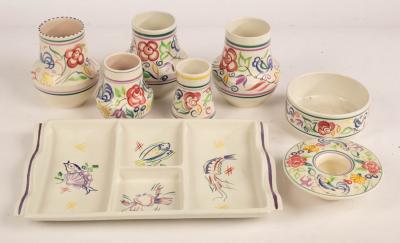 Appraisal: Poole Pottery a four section seafood pattern hors d'oeuvres dish