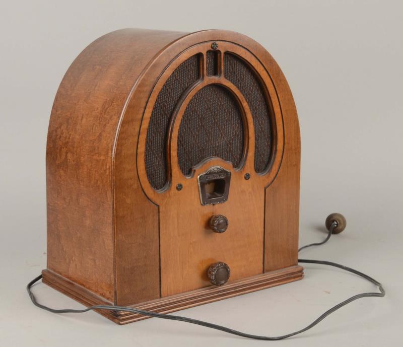 Appraisal: Philco Jr Model Cathedral Wooden AM Radio In working condition