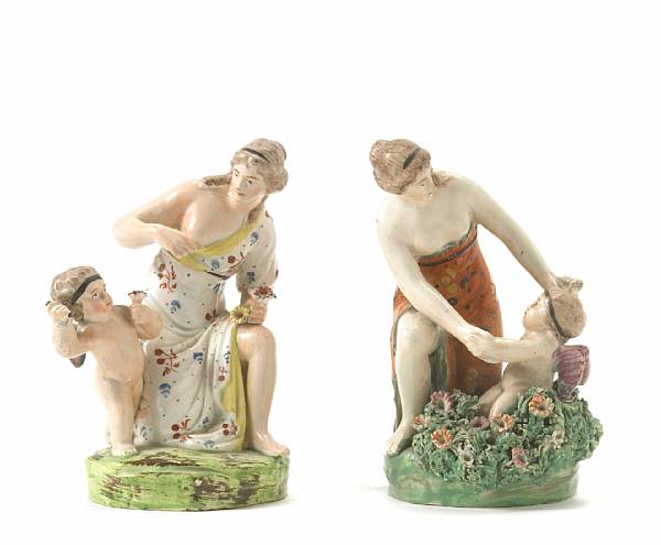 Appraisal: A group of three Staffordshire figures th century height of