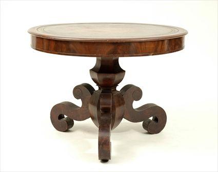 Appraisal: American Late Classical Mahogany Center Table Attributed to Joseph Meeks