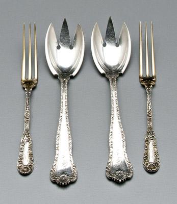 Appraisal: Sterling flatware strawberry forks Dominick amp Haff No gilt tines