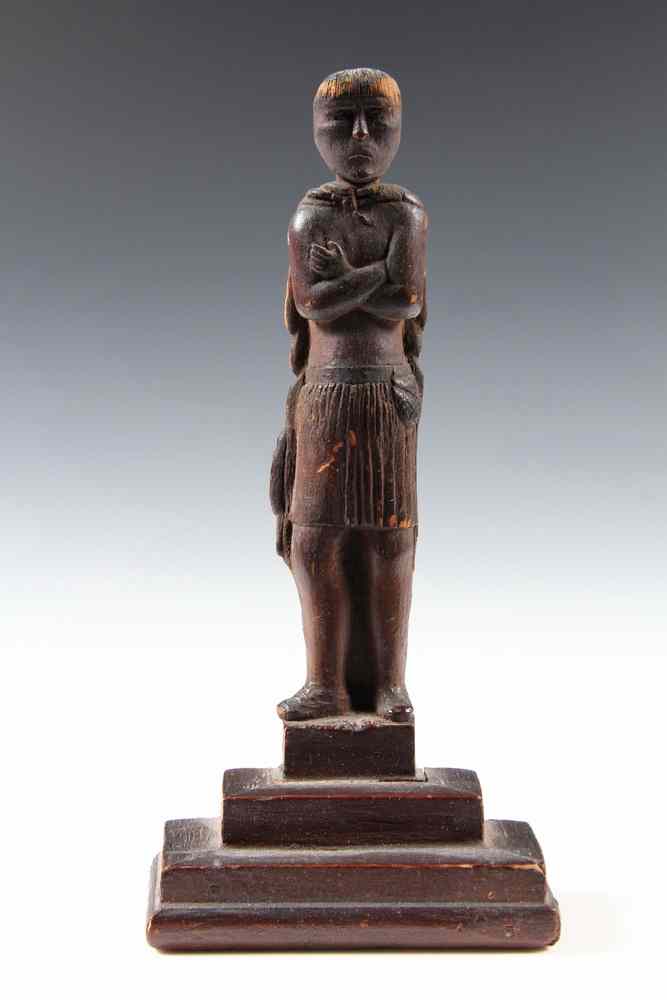 Appraisal: OLD FOLK ART CARVING OF CARIB INDIAN- standing with crossed