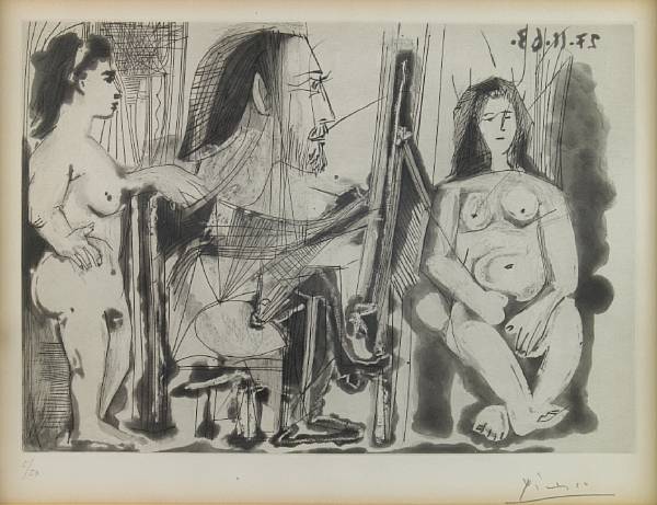 Appraisal: Pablo Picasso Spanish - Dans l'Atelier B Ba Aquatint and