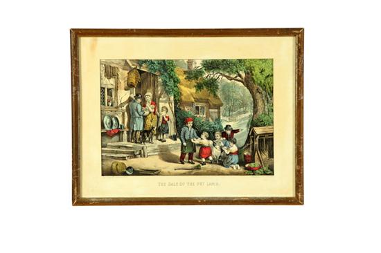 Appraisal: SALE OF THE PET LAMB BY CURRIER IVES Handcolored lithograph