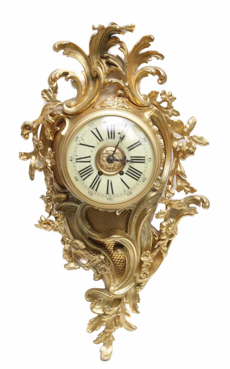 Appraisal: A Louis XV style gilt metal cartel clock late th