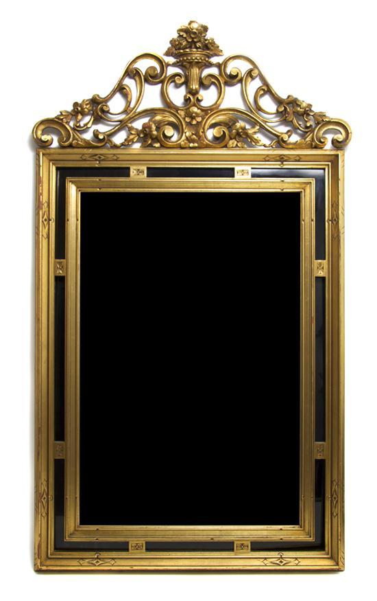 Appraisal: Neoclassical Style Mirror the rectangular plate set within a gilt