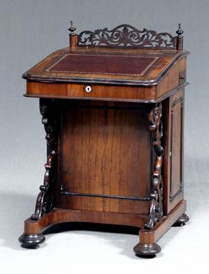 Appraisal: Victorian mahogany Davenport desk mahogany and rosewood with pierced gallery