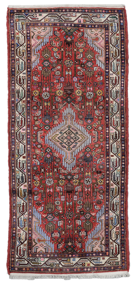 Appraisal: Hamadan Rug Persian th century diamond central medallion with pendants