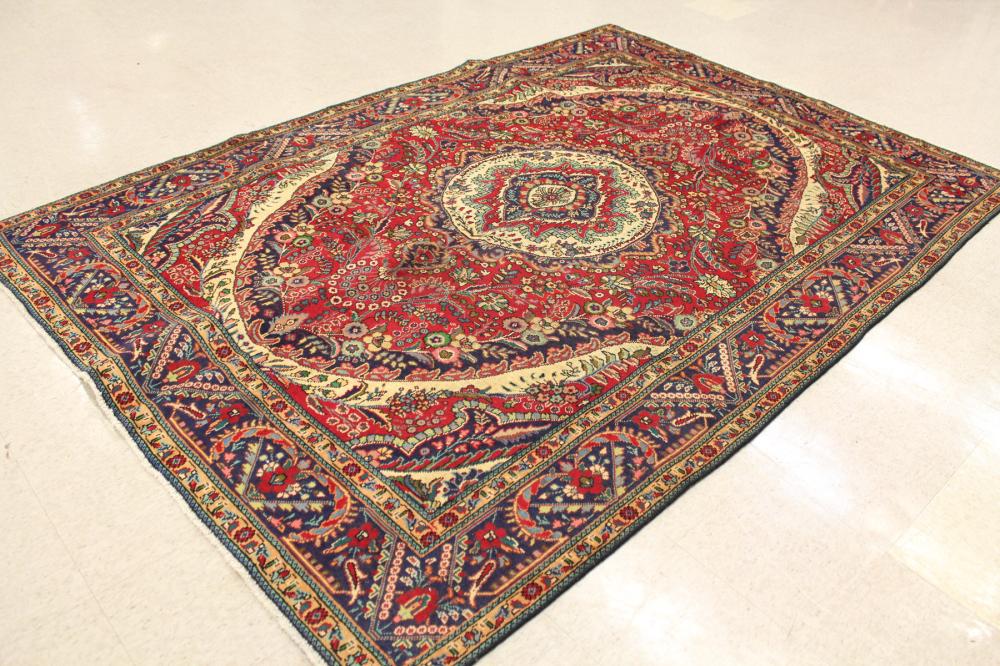 Appraisal: HAND KNOTTED PERSIAN CARPET Tabriz area East Azerbaijan Province northwestern