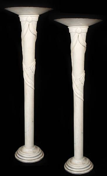 Appraisal: A pair of Art Nouveau style floor lamps height ft