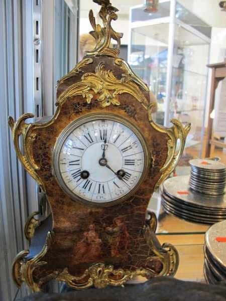 Appraisal: EARLY TH CENTURY GILT METAL MANTEL CLOCK KEY AND PENDULUM