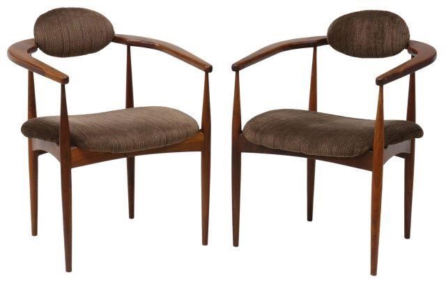 Appraisal: lot of Mid-century modern armchairs c s padded oval back