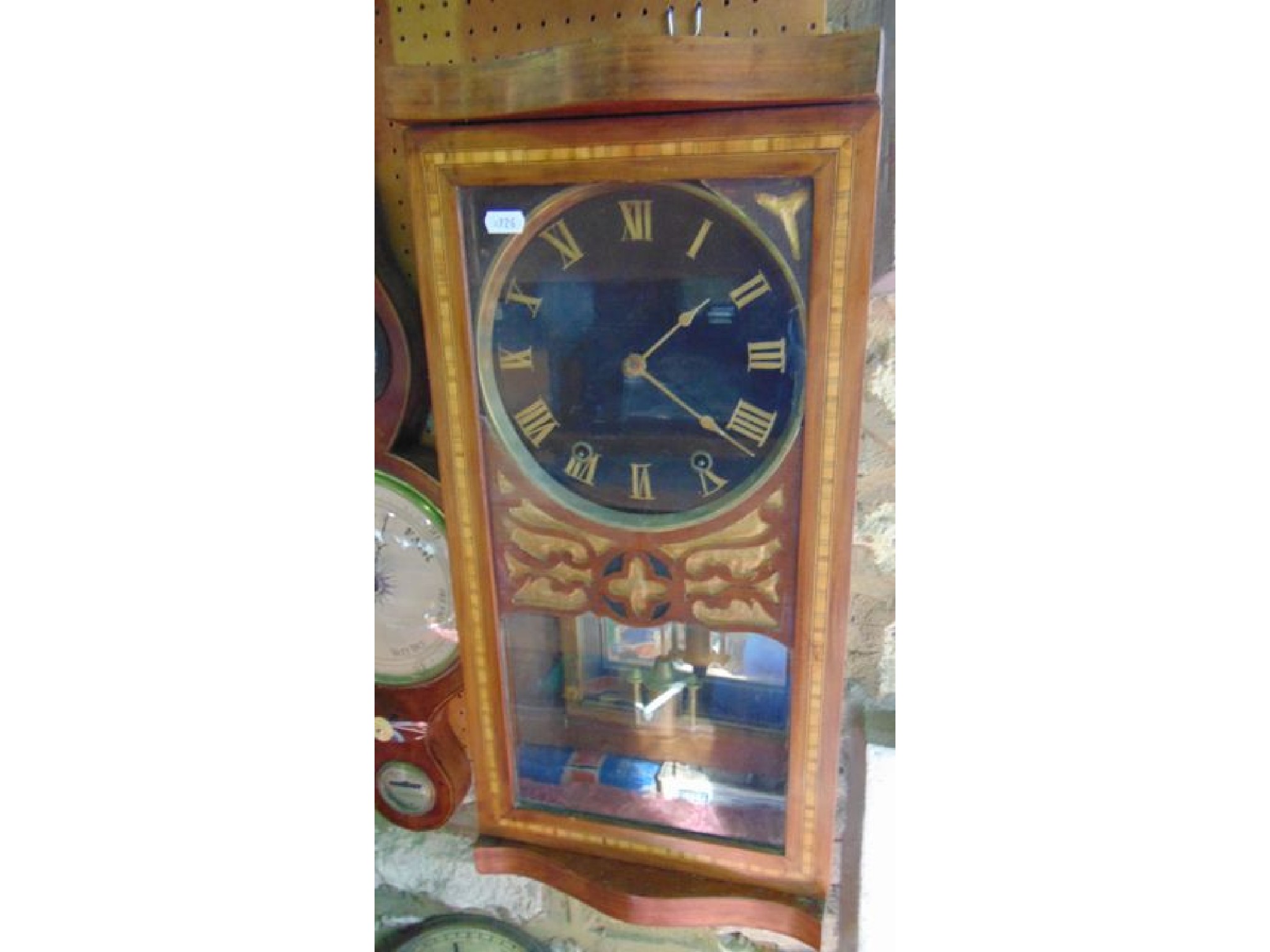 Appraisal: A late th century American wall clock the walnut case