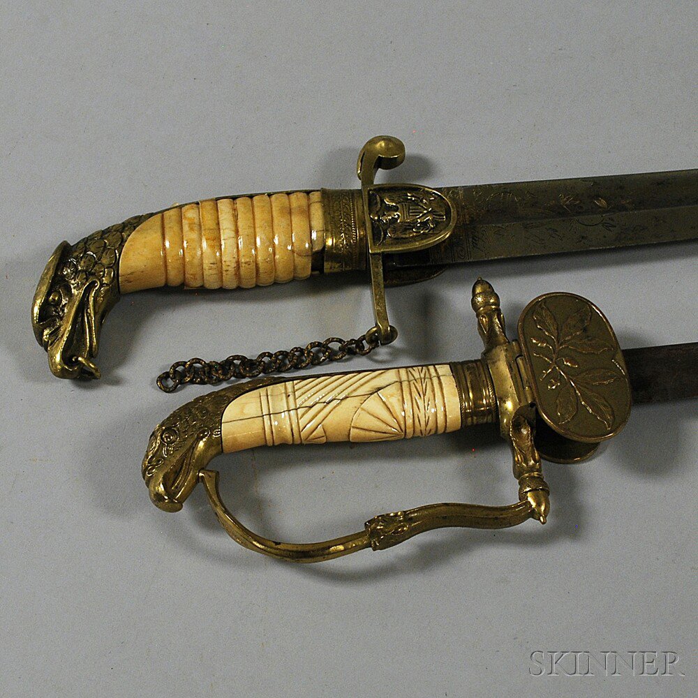 Appraisal: Two Eagle Pommel Swords one with blade faintly marked United