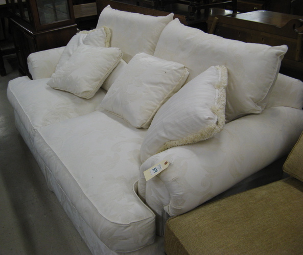 Appraisal: WHITE CONTEMPORARY SOFA Thomasville Furniture Co manufactured January with overall