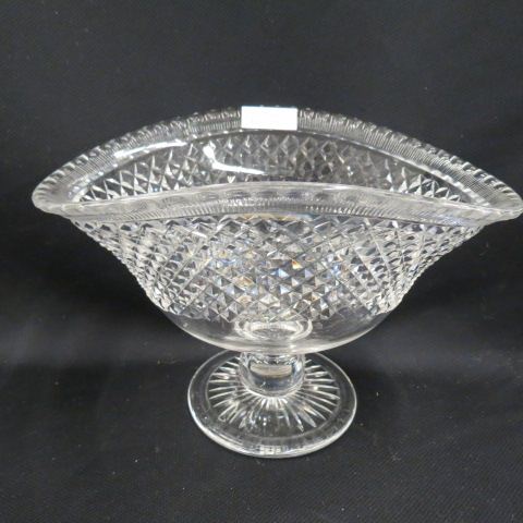 Appraisal: Waterford Cut Crystal Fruit Bowl oval fan shape with pedestal