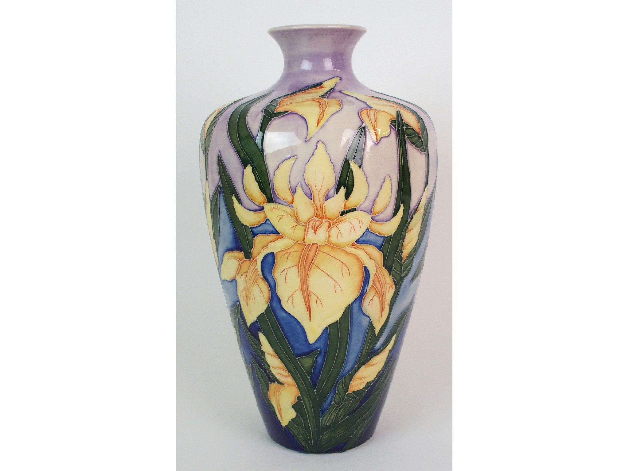 Appraisal: A Moorcroft Potter Windrush vase by Clare Sneydcirca baluster-form vase