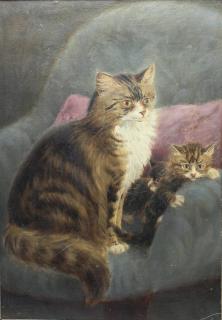 Appraisal: Charles H Branscombe England fl Angeline Her Kittens depicting a