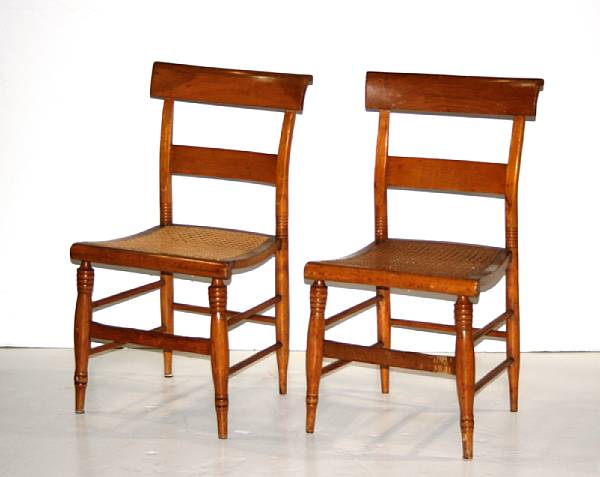 Appraisal: A set of six Provincial cane seat chairs