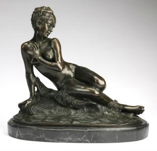 Appraisal: Helene Bertaux bronze 'Jeune fille au bain ' Helene Bertaux