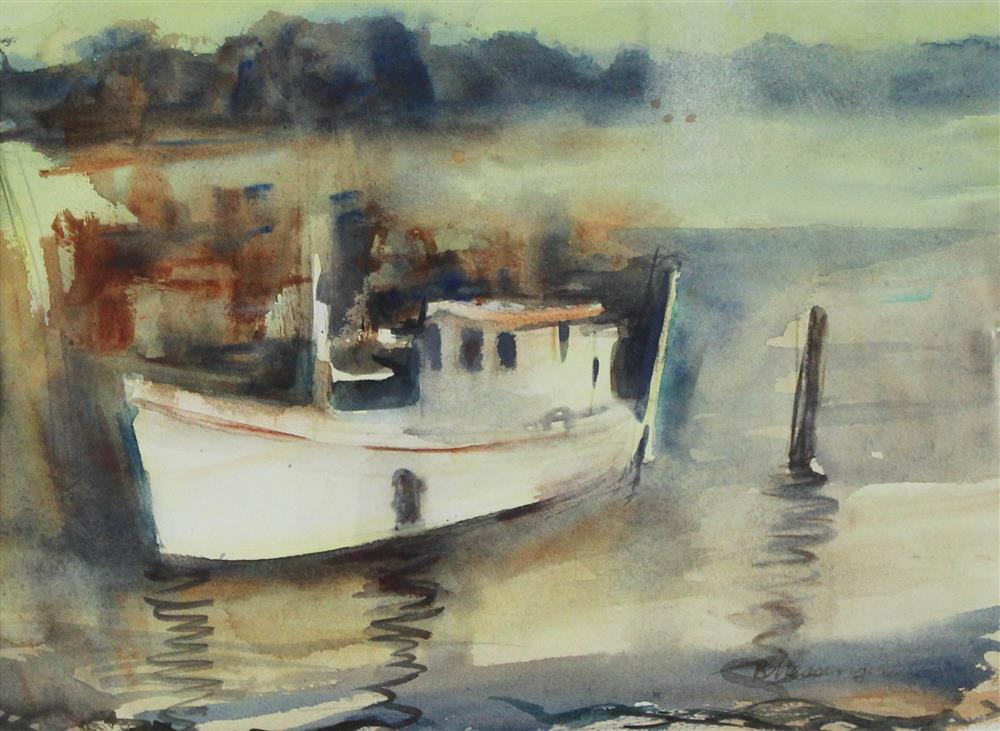 Appraisal: BOBBI MESSENGER MAINE BOAT Watercolor on paper x in sight