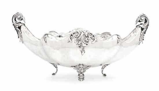 Appraisal: An Italian Silver Center Bowl Alessandria of oval form with