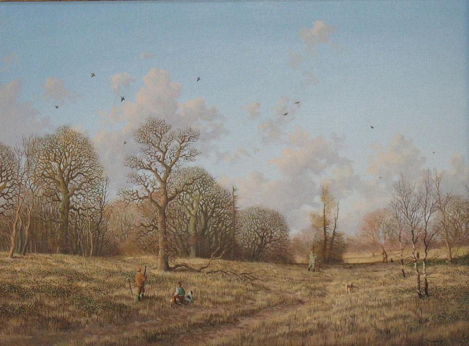 Appraisal: NICHOLAS MACE High Pheasants signed oil on canvas x Provenance