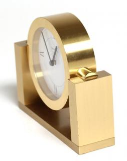 Appraisal: Tiffany Co Brass Desk Clock With a rounded white face