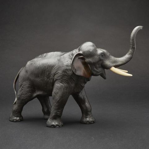 Appraisal: A Fine Bronze Model of an Elephant Seikoku Saku Meiji