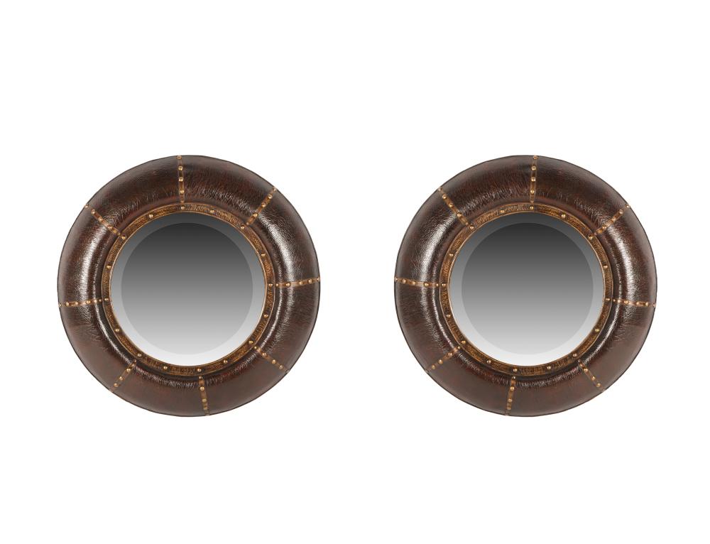 Appraisal: PAIR OF DECORATIVE CIRCULAR MIRRORSCondition intentionally distressed inches diameter Condition