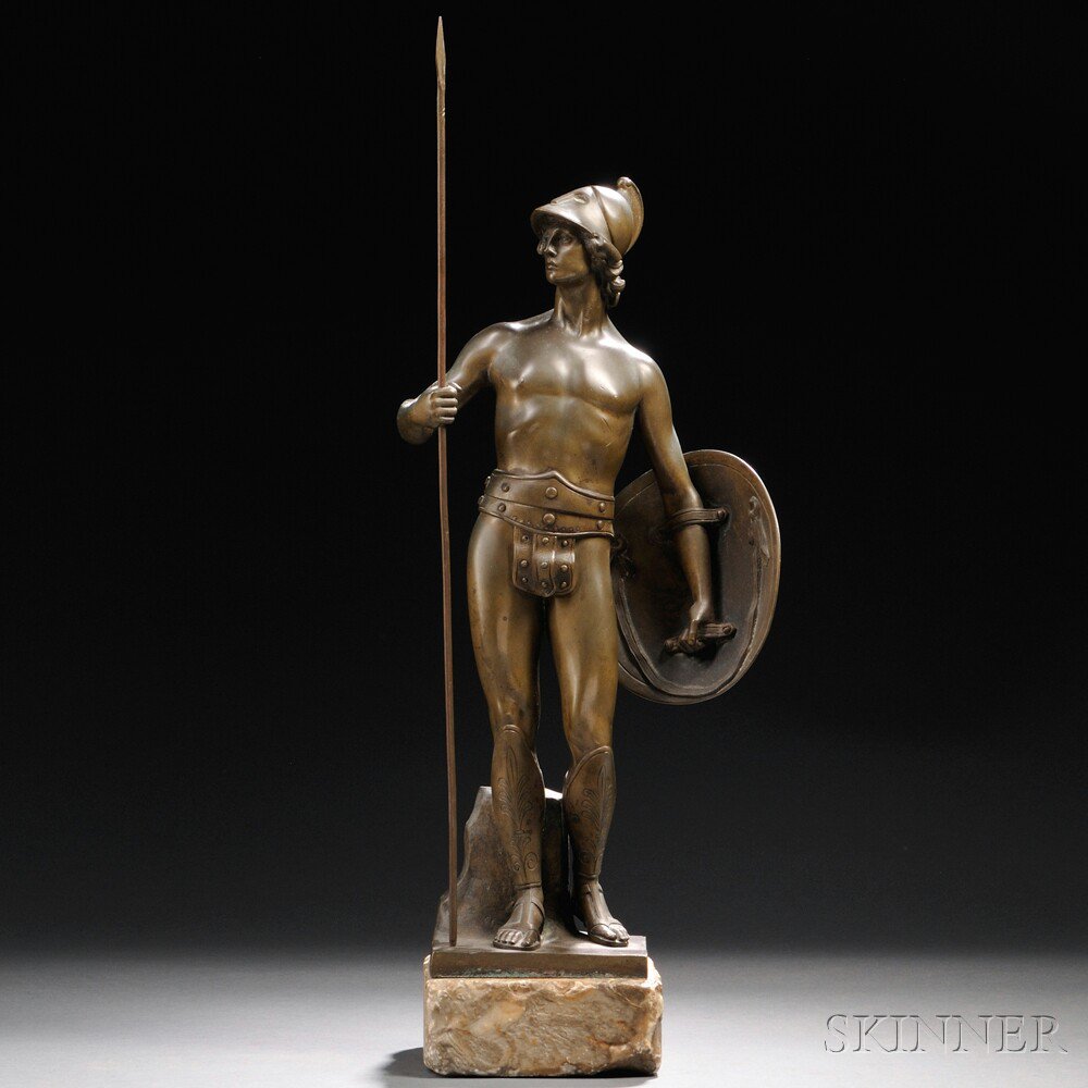 Appraisal: Bronze Model of a Classical Man France th century possibly