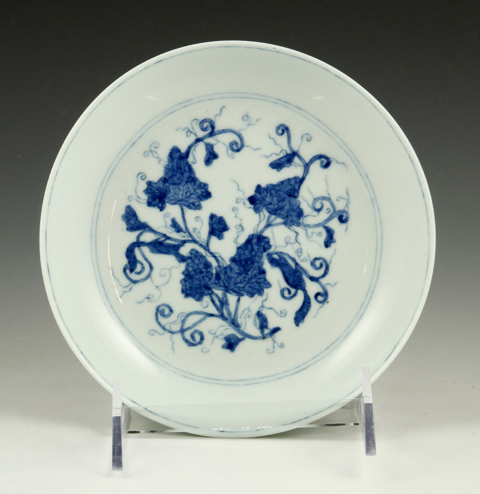 Appraisal: - Chinese Blue and White Dish Blue and white porcelain