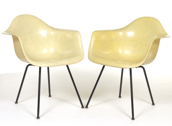 Appraisal: PAIR OF CHARLES EAMES FIBERGLASS ARMCHAIRS FOR HERMAN MILLER CA