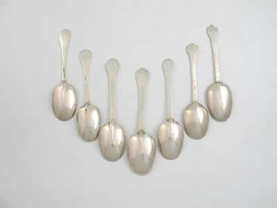 Appraisal: Seven various late th early th century trefid spoons mixed