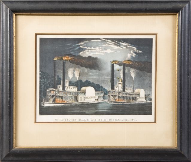 Appraisal: Currier and Ives American th Century Midnight Race on the